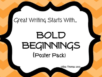 Bold Beginnings Anchor Chart