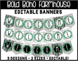 Bold Boho Farmhouse Editable Welcome Banners
