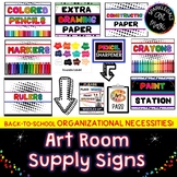 Art Supply Signs-Printable Art Passes-Art Posters! Bold & 