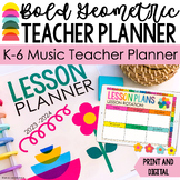 Bold Geometric Music Teacher Planner 2023-2024 Print/Digit