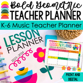 Bold Geometric Music Teacher Planner 2024-2025 Print/Digit