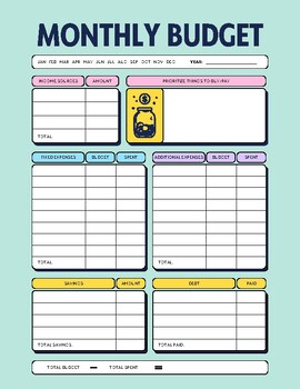 Preview of Bold Monthly Budget Planner: Confidently Manage Your Finances