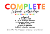 Bold Rainbow Theme Pocket Chart Calendar Prints