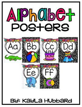 Bold and Basic School Themed Alphabet Posters by Kayla Hubbard | TPT