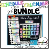 Bold and Colorful Wall Calendar and Schedule Cards BUNDLE