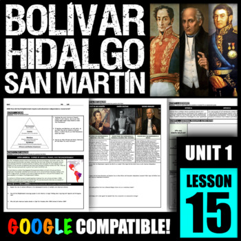 Preview of Bolivar, Jose de San Martin, and Father Hidalgo (Latin American Independence)