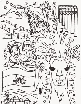 Preview of Bolivia Coloring Sheet
