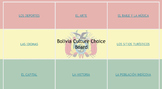 Bolivia Culture Choice Board - Nivel Avanzado/Advanced Level