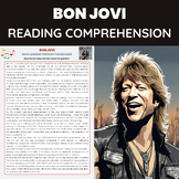 Bon Jovi Reading Comprehension Worksheet | American Rock Music
