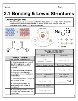 Preview of Bonding & Lewis Structures Bundle PS1-2 / PS1-3