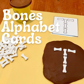 Preview of Bone Alphabet & Number Cards - PDF Printable File Instant Download