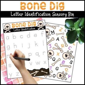 Preview of Halloween Letter Identification & Formation Activity - Bone Dig Sensory Bin