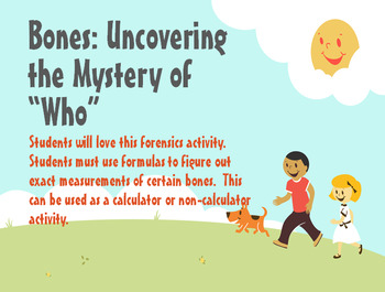 Preview of Bones: Uncovering the Mystery of "Who" (ratio activity)