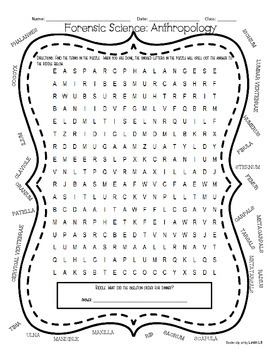 Preview of Bones Word Search and Reading Comprehension