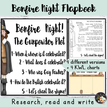 Preview of Bonfire Night Informational Text Flapbook