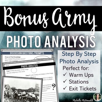 Preview of Bonus Army: Photo Analysis (Perfect Writing, Stations, Warm Ups, & More)