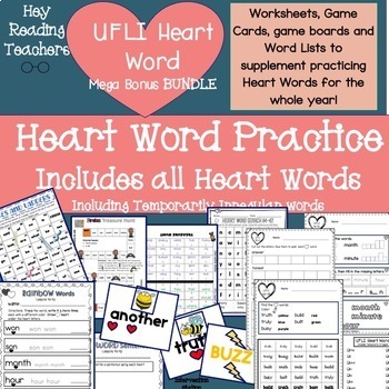 Preview of Complete Heart Word BUNDLE UFLI-Aligned Worksheets, Games, and Activities