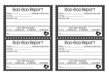 Preview of Boo Boo Report