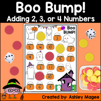 Preview of Boo Bump! Halloween Math Game Activity Freebie for Addition