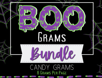 Preview of BOO GRAMS BUNDLE Halloween Candy Grams- Boo, Bat, Pumpkin, Vampire, Witch Themes