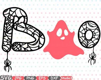 Download Boo Halloween Clipart Svg Studio3 Cobwebs Spiderwebs Monogram Words 47sv