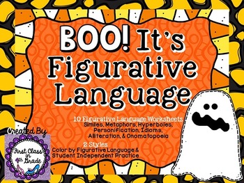 Preview of Boo! It's Figurative Language (Halloween Literary Device Unit)
