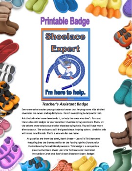 Preview of Boo's Shoes - Helper Badges For Volunteer Shoelace Assistants