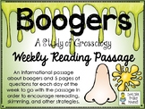 Boogers - Grossology - Weekly Reading Passage and Questions