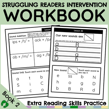 Preview of Book 2 Reading Worksheets: Struggling Readers Intervention Companion