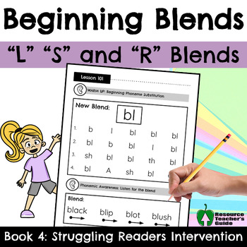 Preview of Book 4: Struggling Readers Intervention/Beginning Blends S, L, R/Special Ed