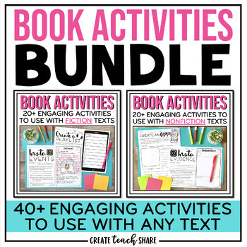 Preview of Book Activities BUNDLE | Reading Response Fiction Nonfiction | Print & Digital