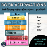 Book Affirmations PRINTABLE Poster, Classroom Decor, Affir