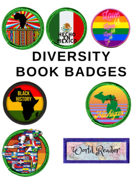 Preview of Book Reading Badges & Stickers - Diversity Set (Set 4 of 8) ZIP