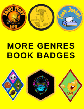 Preview of Book Reading Badges & Stickers - More Genres Set (Set 7 of 8) ZIP