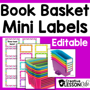 Preview of Book Basket Labels -Editable | Classroom Library Labels