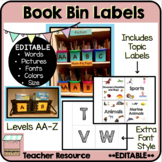 Editable Book Bin Labels for Classroom Leveled Reading Library