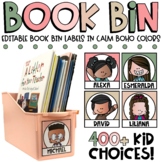 Book Bin Labels - Boho Theme Editable Name Tags {400+ Choices}