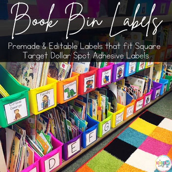 Preview of Book Bin Labels | Classroom Library Labels | Target Dollar Spot Editable Labels