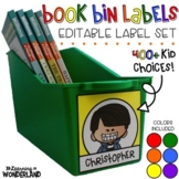 Book Bin Labels | Editable Name Tags | Primary Colors