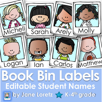 Preview of Book Bin Labels-Editable Student Names