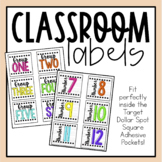 Classroom Labels (For Adhesive Pockets from Target) *Editable*