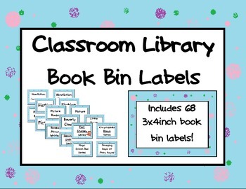 Book Bin Labels - Light Blue Polka Dot by Elementary Excellence | TPT