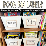 Book Bin Labels | Neutral Number Labels for Classroom Library