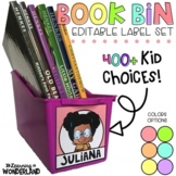 Book Bin Labels - Pastel Rainbow Editable Name Tags {400+ 