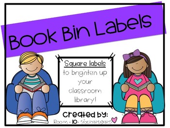 Book Bin Labels--Square by Room 10 Shenanigans | TPT