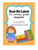 Book Bin Labels for Primary Grades (with pictures!)- Orange Dots