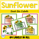 Book Bin Labels with a Sunflower Theme