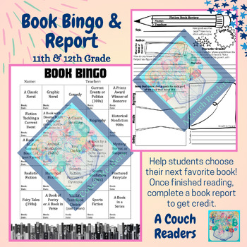 Preview of Book Bingo with Book Reports for Choice Reading: 11th-12th Grade