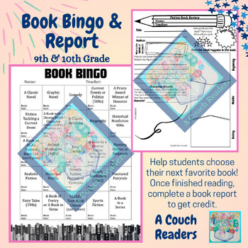 Preview of Book Bingo with Book Reports for Choice Reading: 9th-10th Grade