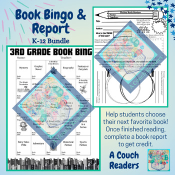 Preview of Book Bingo with Book Reports for Choice Reading: K-12